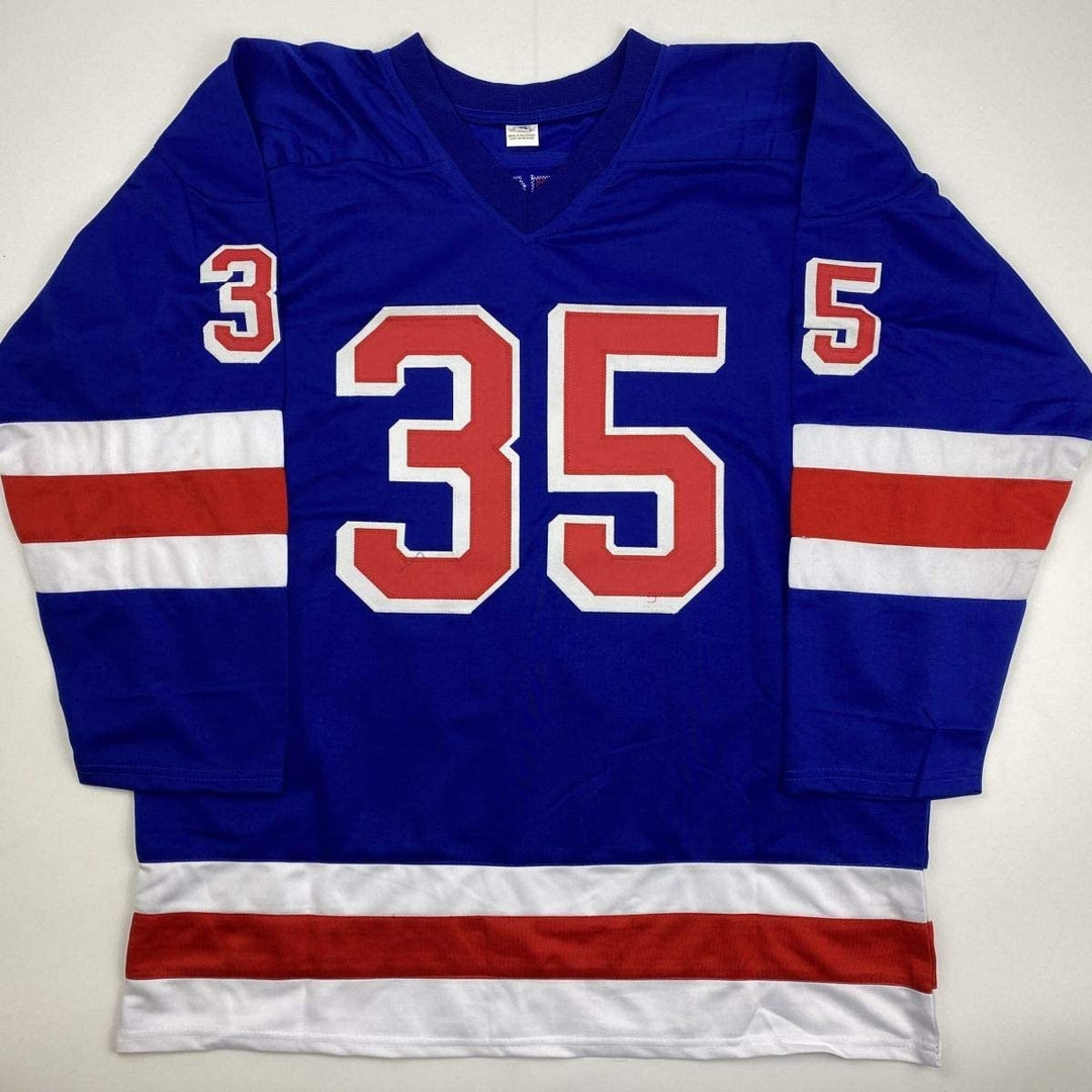 Autographed/Signed MIKE RICHTER New York Blue Jersey PSA/DNA COA Auto