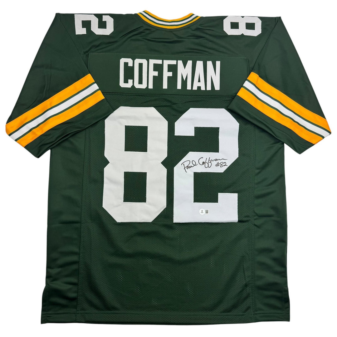 Autographed/Signed Paul Coffman Green Bay Green Football Jersey Beckett BAS COA