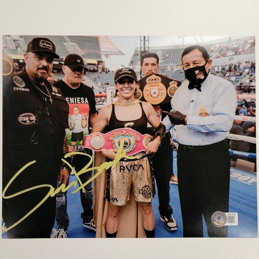 Seniesa Estrada signed Boxing 8x10 photo #1 autograph ~ Beckett BAS Holo