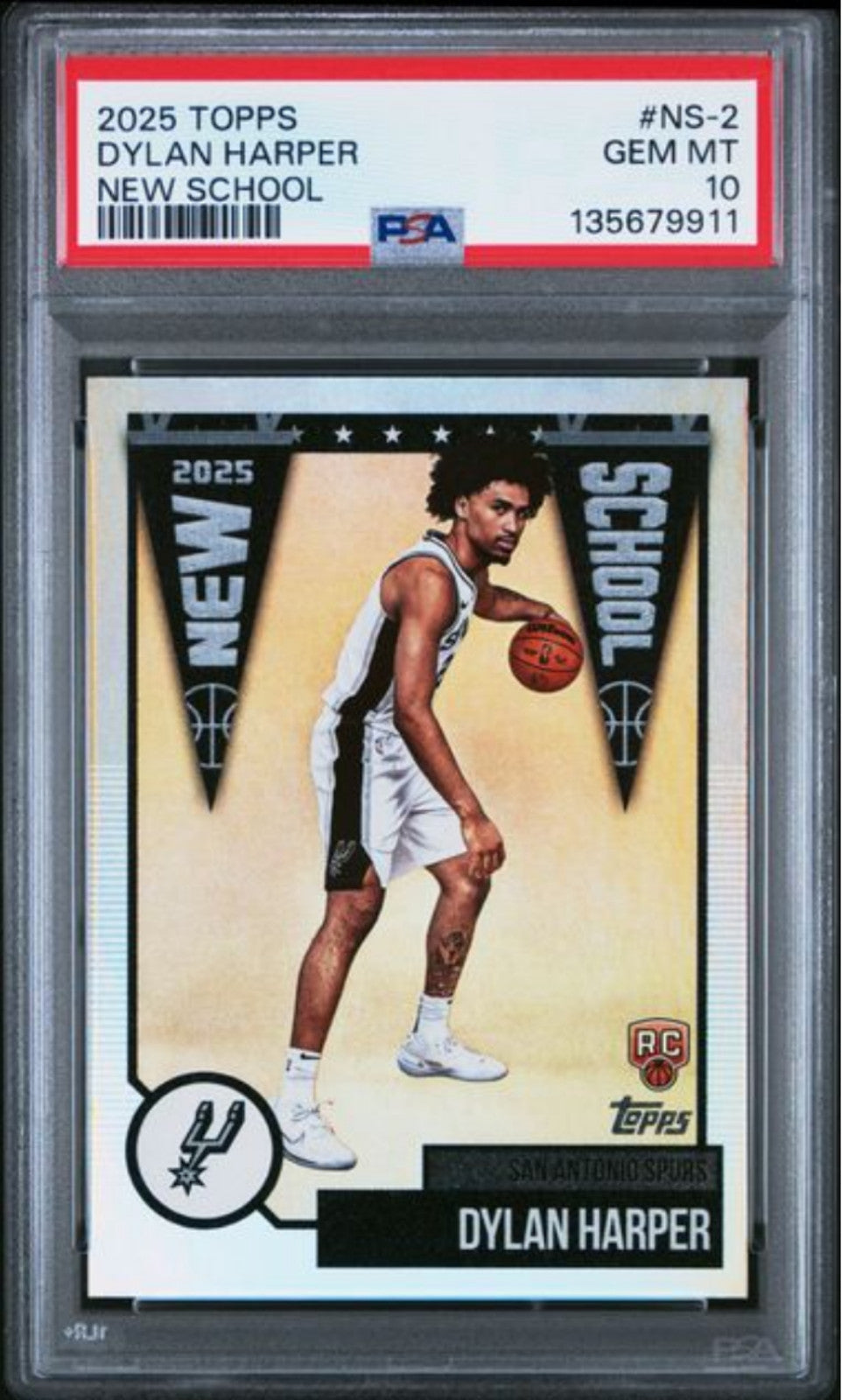 Graded 2025 Topps Dylan Harper #NS2 New School Rookie RC Card PSA 10 Gem Mint