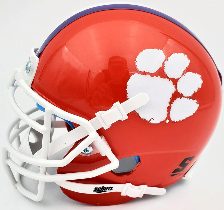 Hunter Renfrow Signed Clemson Tigers Orange Schutt Mini Helmet Beckett BAS