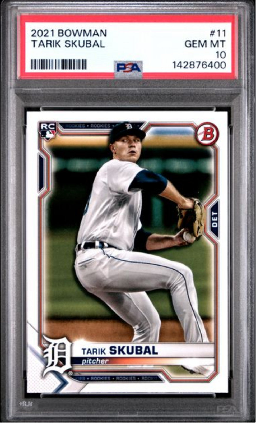 Graded 2021 Topps Bowman Tarik Skubal #11 Rookie Baseball Card PSA 10 Gem Mint
