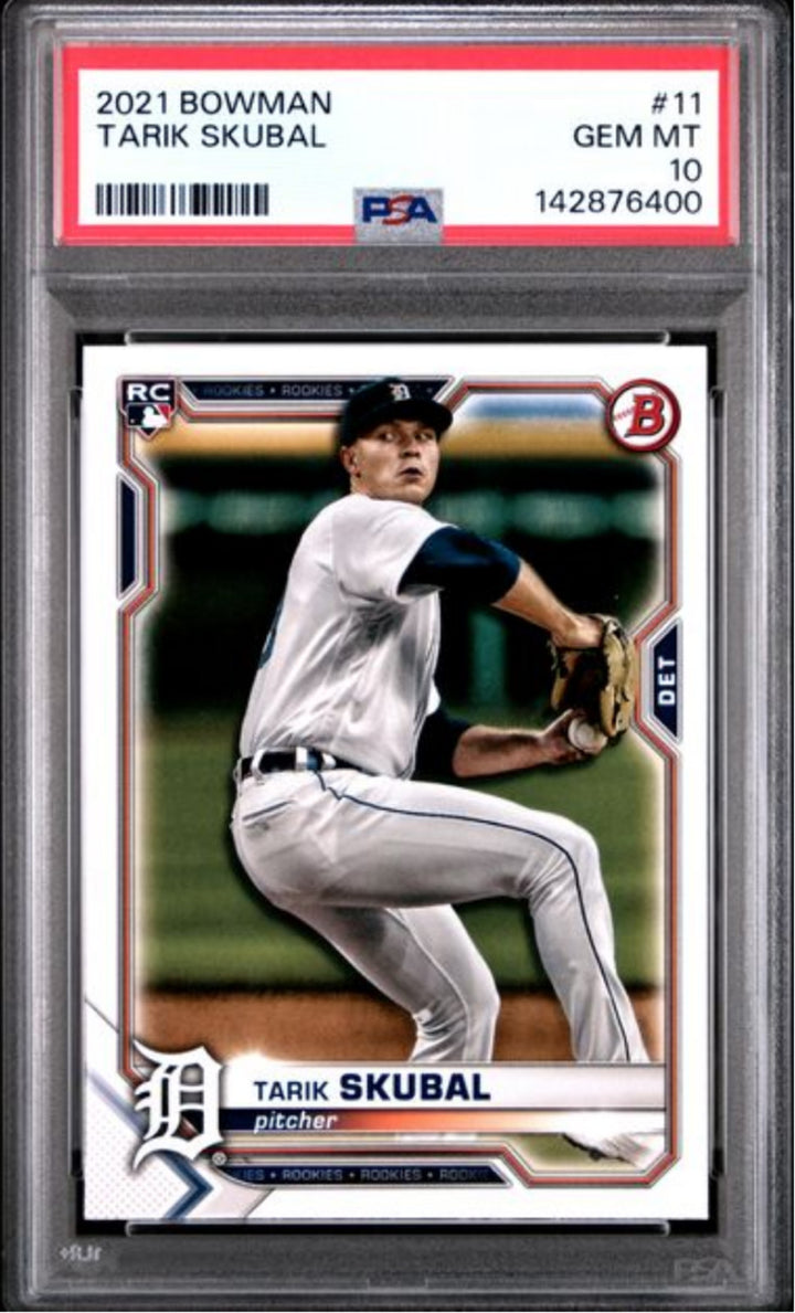 Graded 2021 Topps Bowman Tarik Skubal #11 Rookie Baseball Card PSA 10 Gem Mint