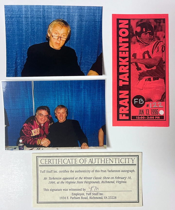 Fran Tarkenton signed OFC Wilson NFL WP Leather Football HOF 86, #10 – Beckett