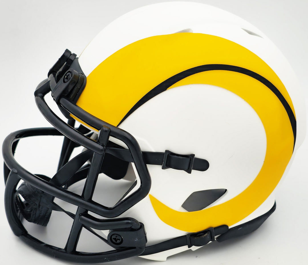 Kyren Williams Signed Rams Lunar Eclipse White Speed Mini Helmet Beckett Witness