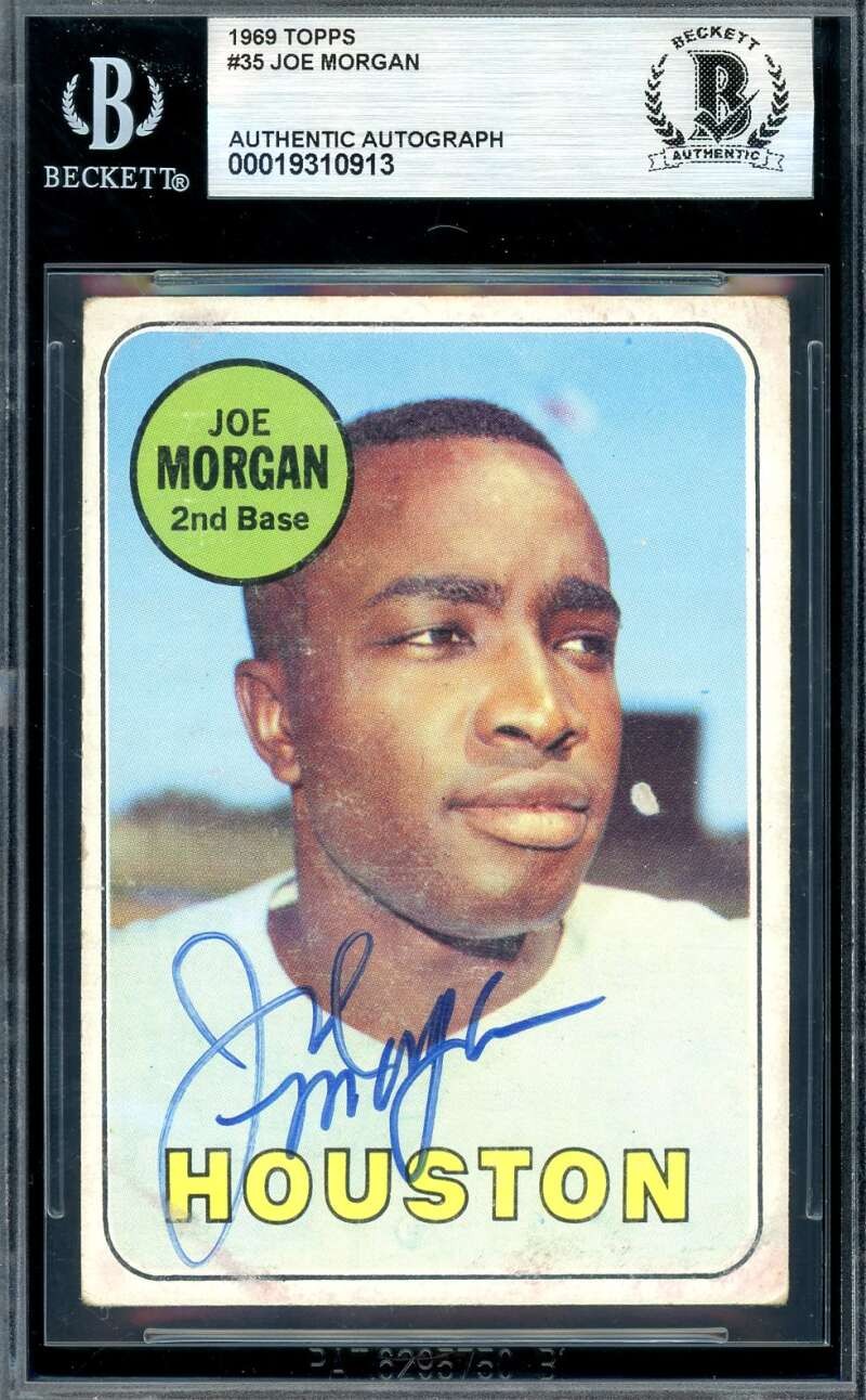 Joe Morgan Beckett BAS Signed 1969 Topps Autograph