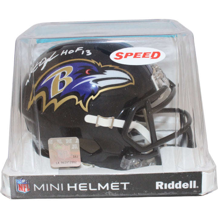 Jonathan Ogden Autographed Baltimore Ravens Mini Helmet HOF Beckett 44112