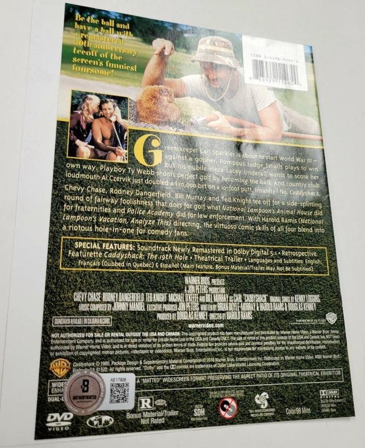 Bill Murray signed Caddyshack DVD Cover autograph ~ Beckett BAS