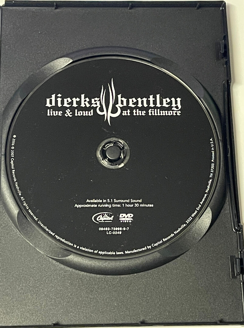 Dierks Bentley signed 2007 Live & Loud At The Fillmore Booklet/DVD/ Case- JSA