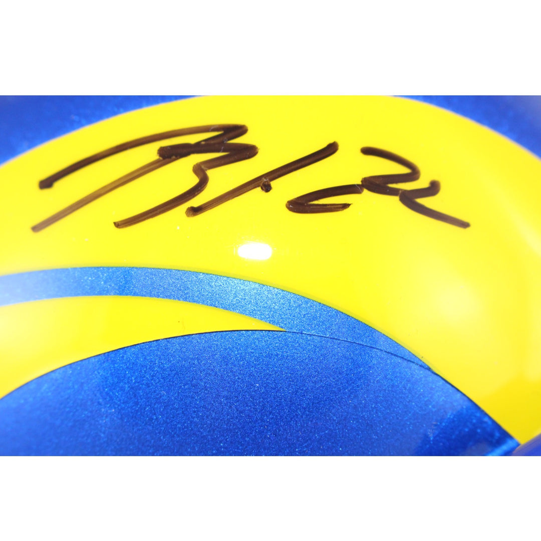 Blake Corum Autographed/Signed Los Angeles Rams Mini Helmet Beckett 53609