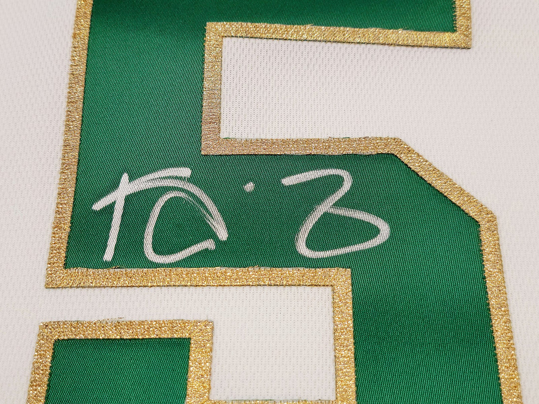 Boston Celtics Kevin Garnett Signed White & Gold Mitchell & Ness Hardwood