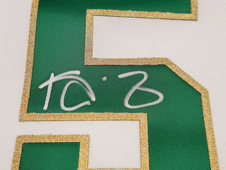 Boston Celtics Kevin Garnett Signed White & Gold Mitchell & Ness Hardwood
