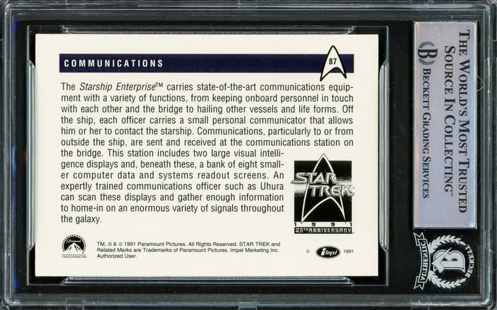 William Shatner Signed 1991 Impel 25th Anniversary Card 87 Star Trek Beckett