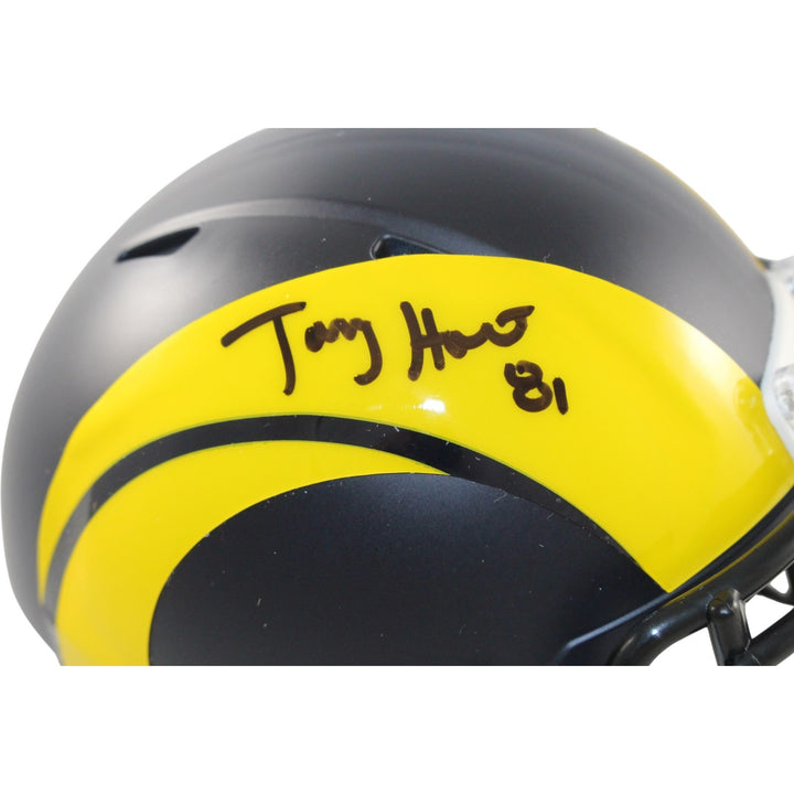 Torry Holt Autographed Los Angeles Rams Rivalries Mini Helmet Beckett WIT 56898