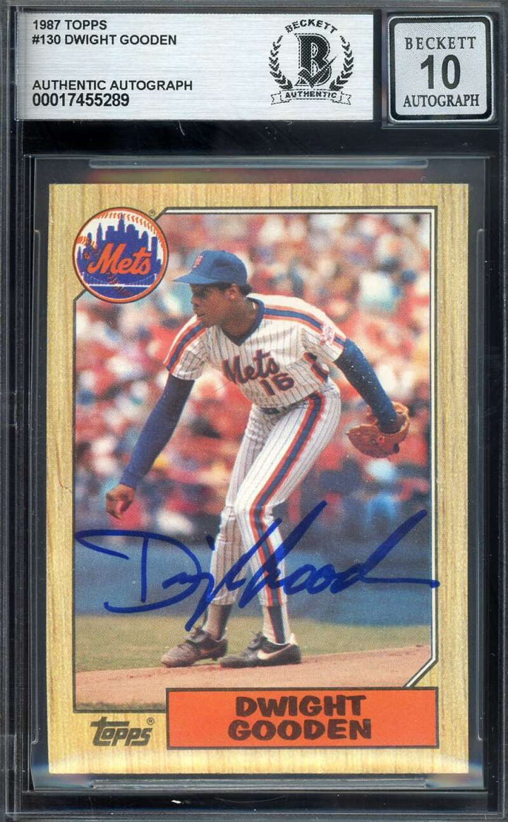 Dwight Gooden Gem Mint 10 Beckett BAS Signed 1987 Topps Autograph