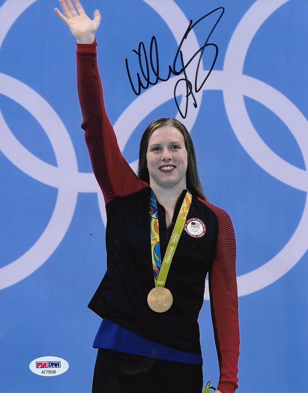 LILLY KING SIGNED AUTOGRAPHED 8X10 PHOTO USA SWIMMING OLYMPICS PSA/DNA C