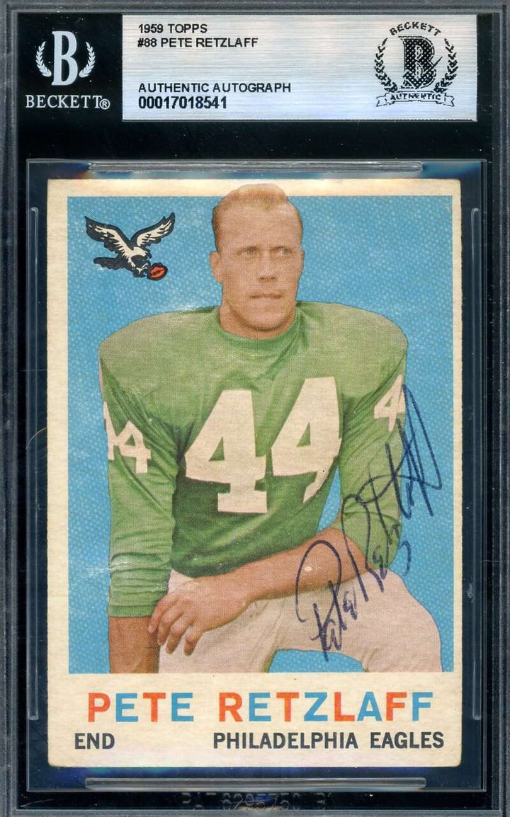 Pete Retzlaff Beckett BAS Vintage Signed 1959 Topps Autograph