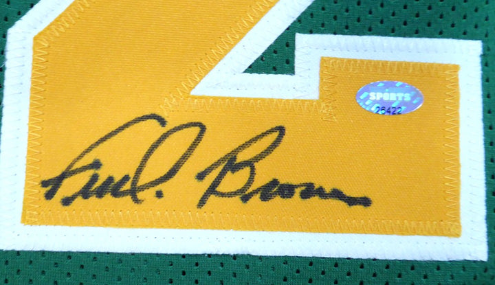 Seattle Sonics Fred Brown Signed Green Jersey MCS Holo