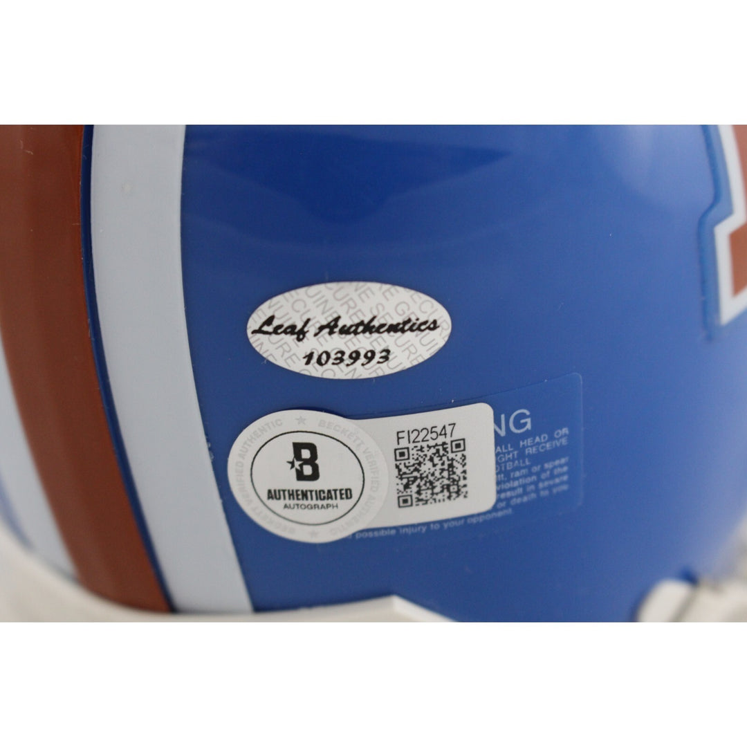 Floyd Little Autographed Denver Broncos TB Mini Helmet AS IS Beckett 49159