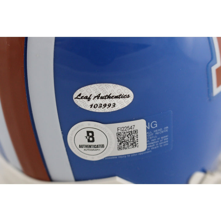 Floyd Little Autographed Denver Broncos TB Mini Helmet AS IS Beckett 49159