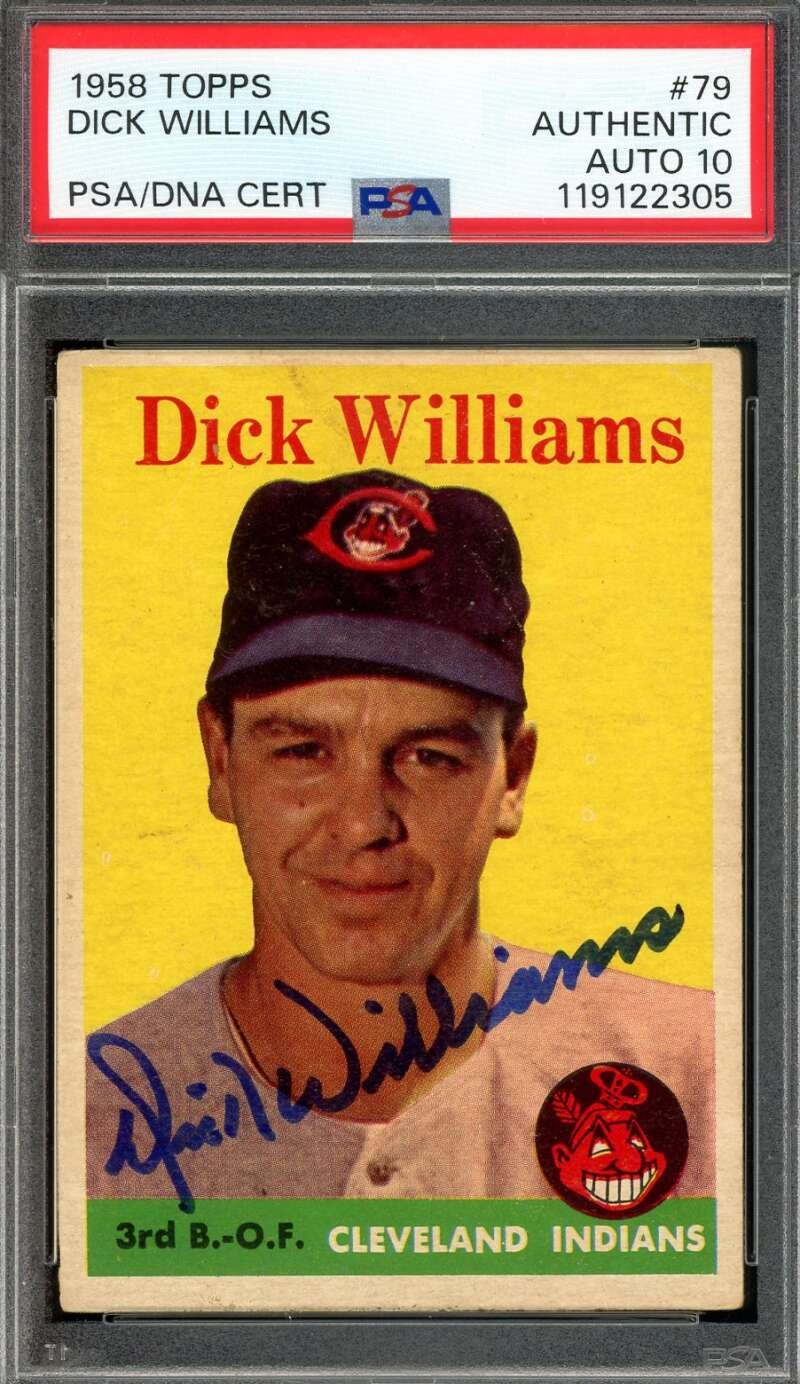 Dick Williams Gem Mint 10 PSA DNA Signed 1958 Topps Autograph