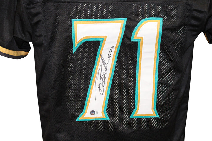 Tony Boselli Autographed/Signed Pro Style Black XL Jersey  BAS 40275