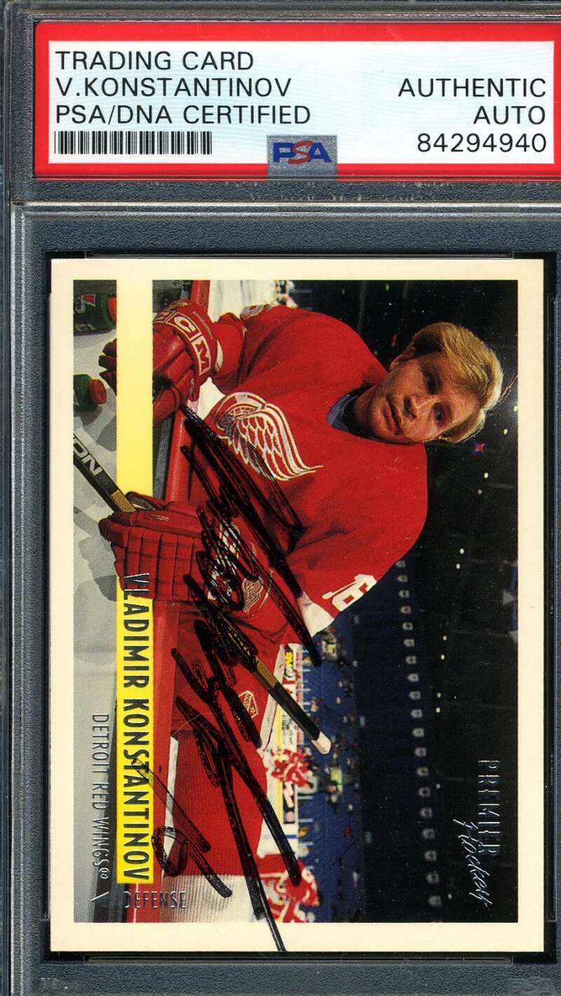 Vladimir Konstantinov PSA DNA Coa Autograph 1994 95 Topps Premir Hand Signed