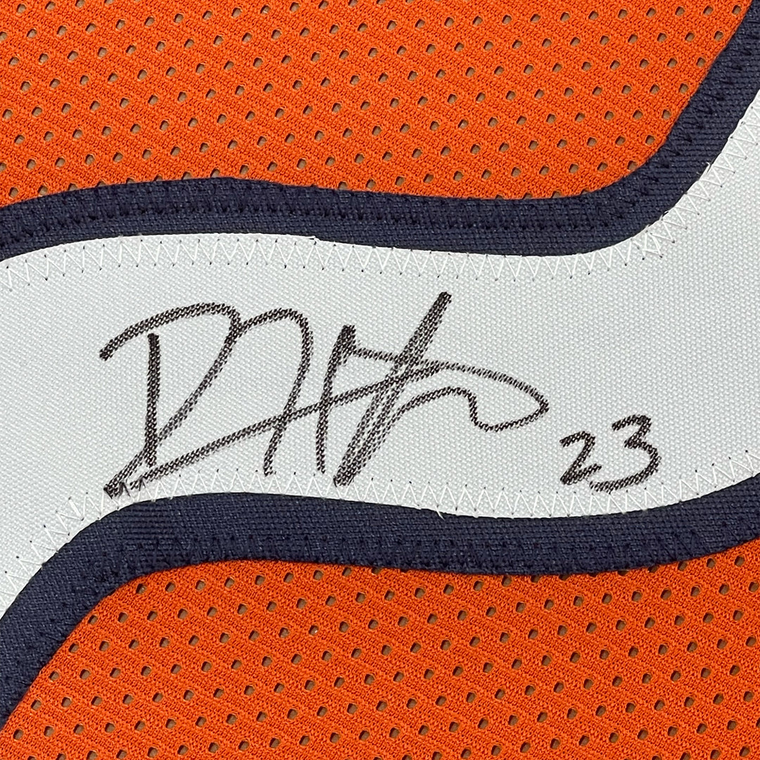 Framed Autographed/Signed Devin Hester 33x42 Chicago Orange Jersey JSA COA