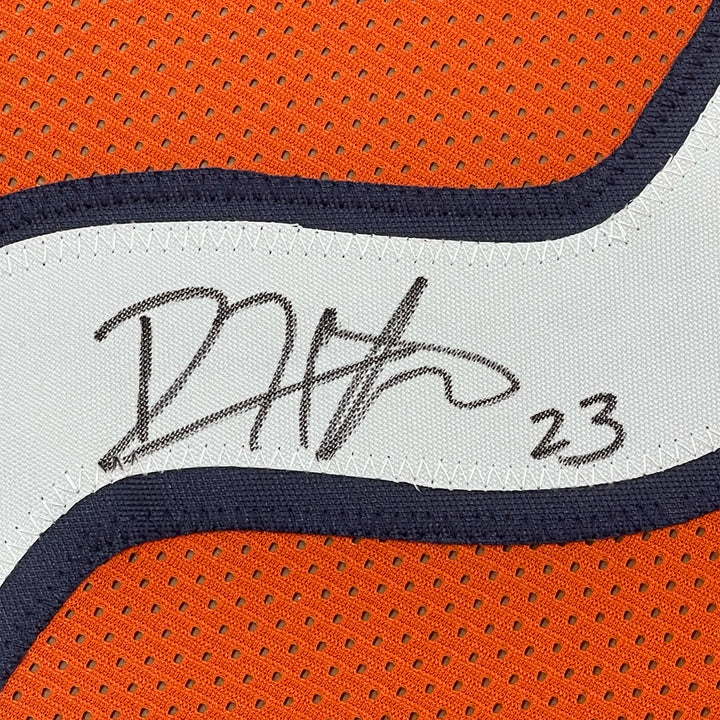 Framed Autographed/Signed Devin Hester 33x42 Chicago Orange Jersey JSA COA