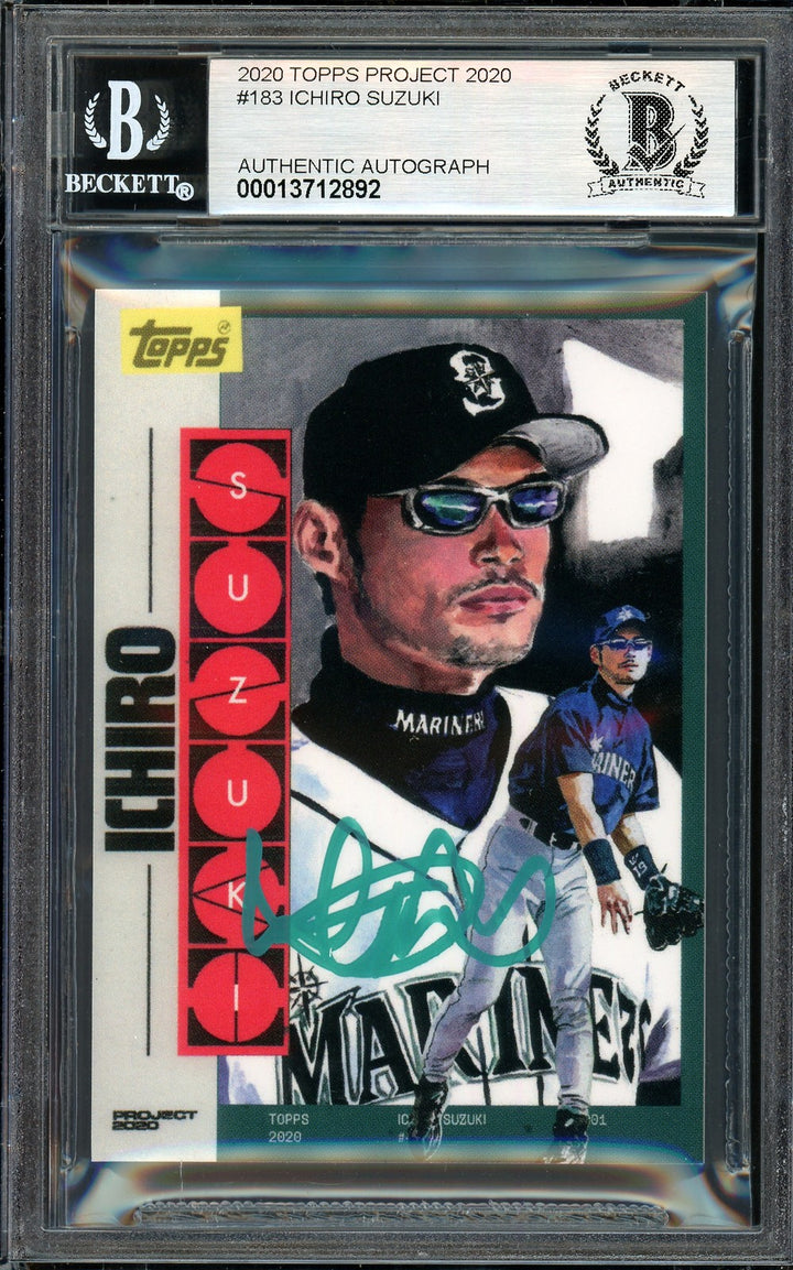 Ichiro Suzuki Auto Topps Project 2020 Jacob Rochester Card 183 Sig 10 /10 BAS
