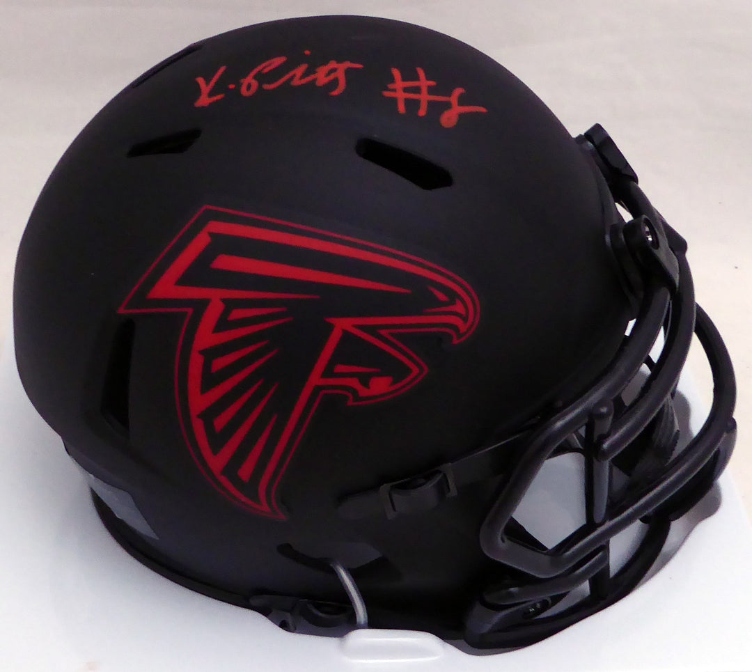 Kyle Pitts Signed Falcons Eclipse Black Speed Mini Helmet Beckett #WL88312