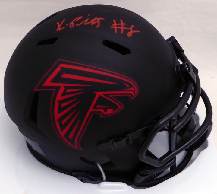 Kyle Pitts Signed Falcons Eclipse Black Speed Mini Helmet Beckett #WL88312