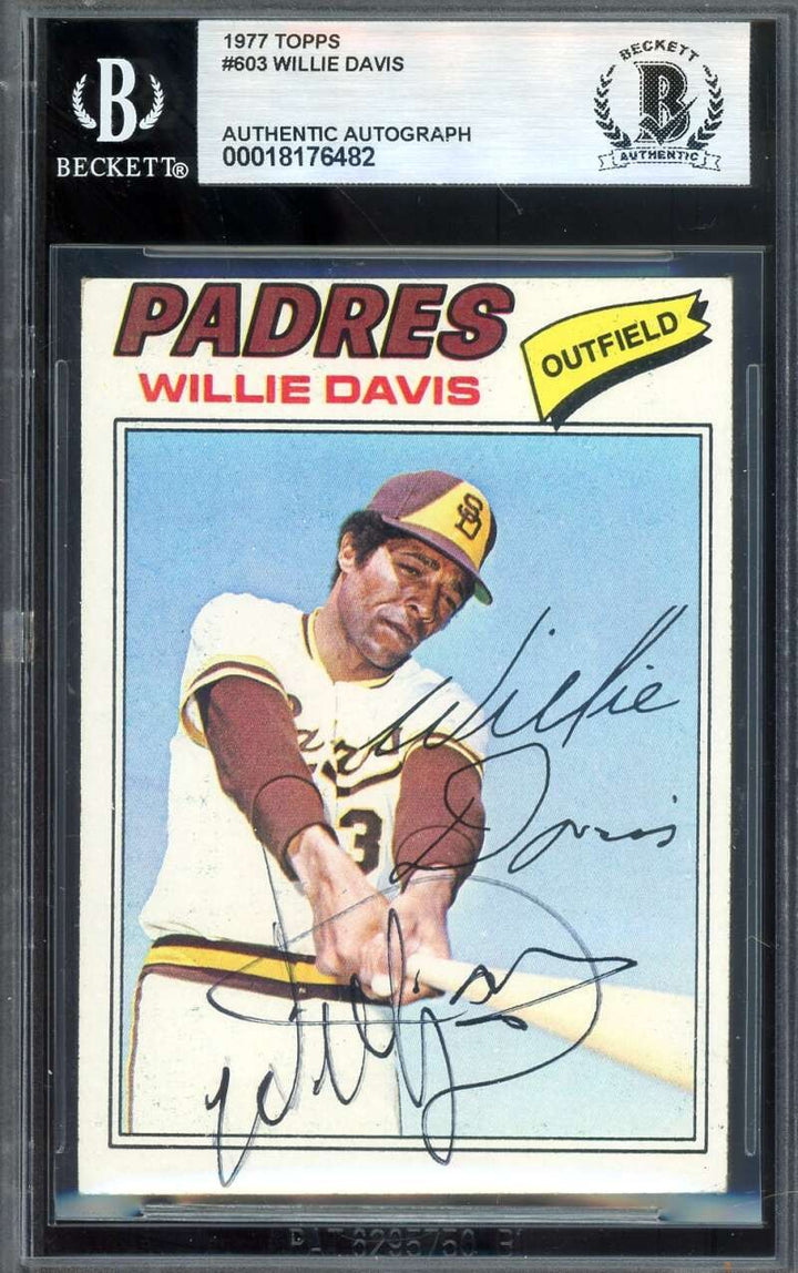 Willie Davis Beckett BAS Signed 1977 Topps Autograph
