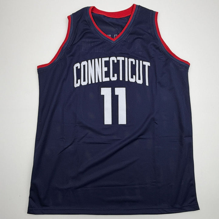 Autographed/Signed Alex Karaban UConn Connecticut Blue Jersey Beckett BAS COA