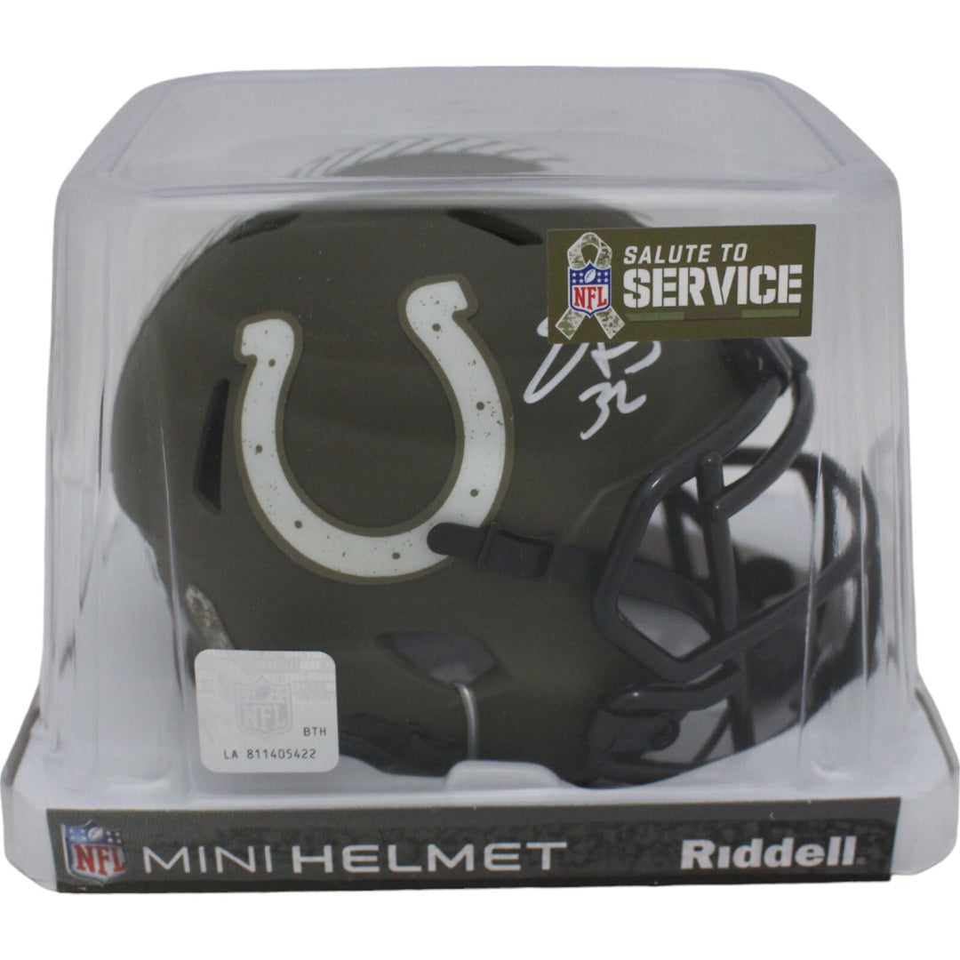 Edgerrin James Autographed Indianapolis Colts 22 Salute Mini Beckett 46480