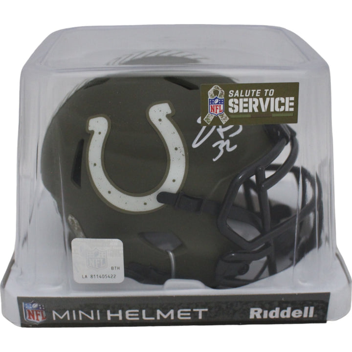 Edgerrin James Autographed Indianapolis Colts 22 Salute Mini Beckett 46480