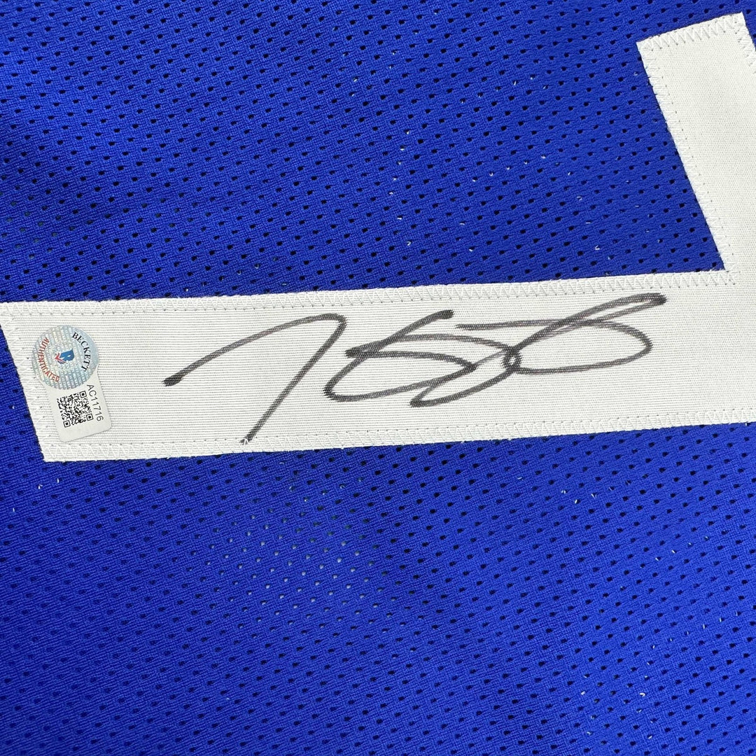 Autographed/Signed Kevin Durant United States USA Blue Jersey Beckett COA