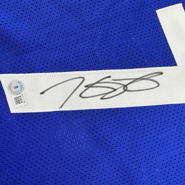 Autographed/Signed Kevin Durant United States USA Blue Jersey Beckett COA