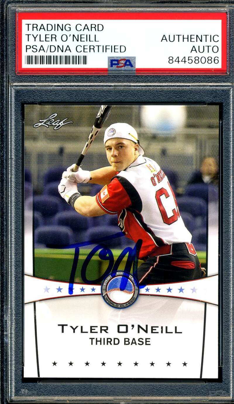 Tyler O`neill PSA DNA Coa Signed 2013 Leaf Rookie Autograph