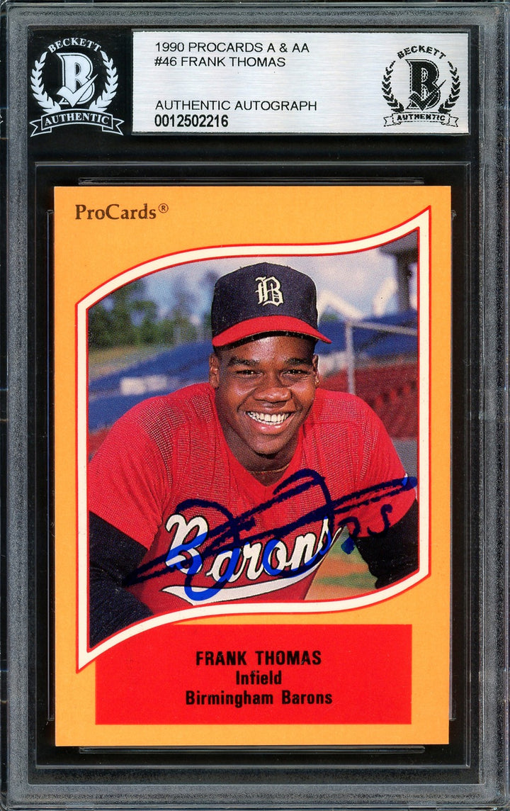 Frank Thomas Autographed Signed 1990 ProCards RC 46 Birmingham Barons Beckett