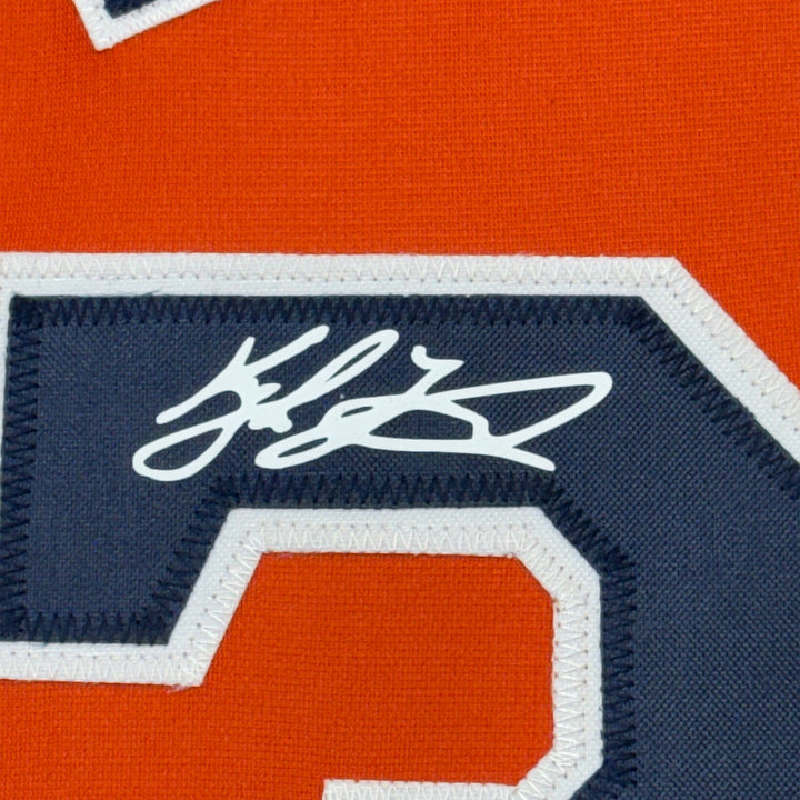 Framed Facsimile Autographed Kyle Tucker 33x42 Orange Reprint Laser Auto Jersey