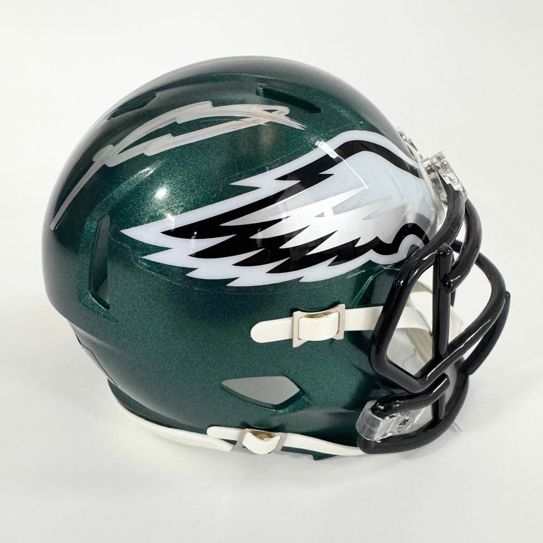 Autographed/Signed Jalen Carter Eagles Green Mini Football Helmet BAS COA