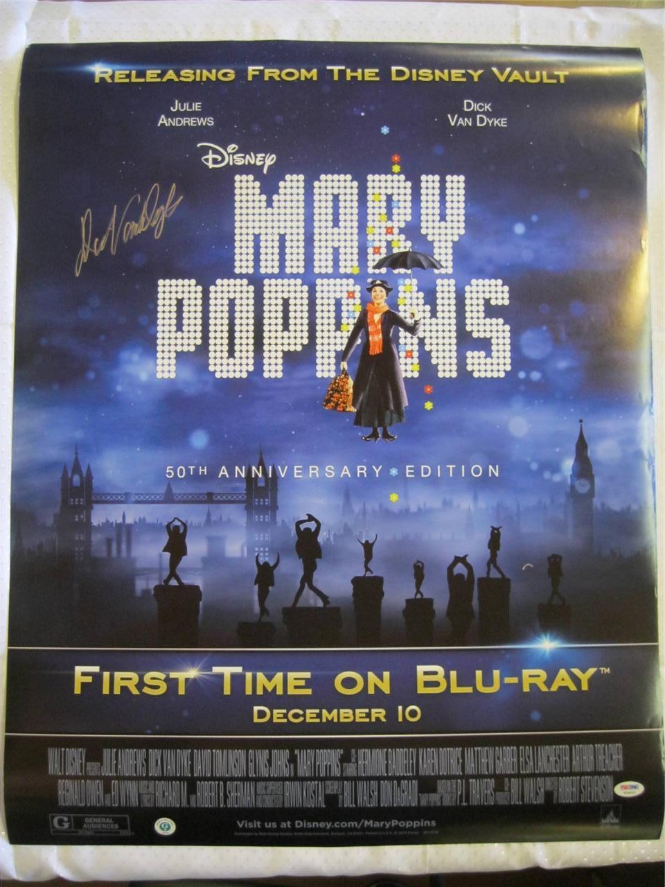 DICK VAN DYKE MARY POPPINS SIGNED POSTER AUTO PSA/DNA AUTOGRAPH