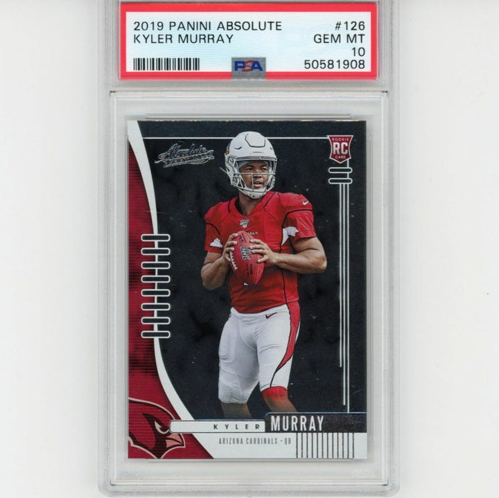 Graded 2019 Panini Absolute KYLER MURRAY #126 Rookie Football Card PSA 10 Mint
