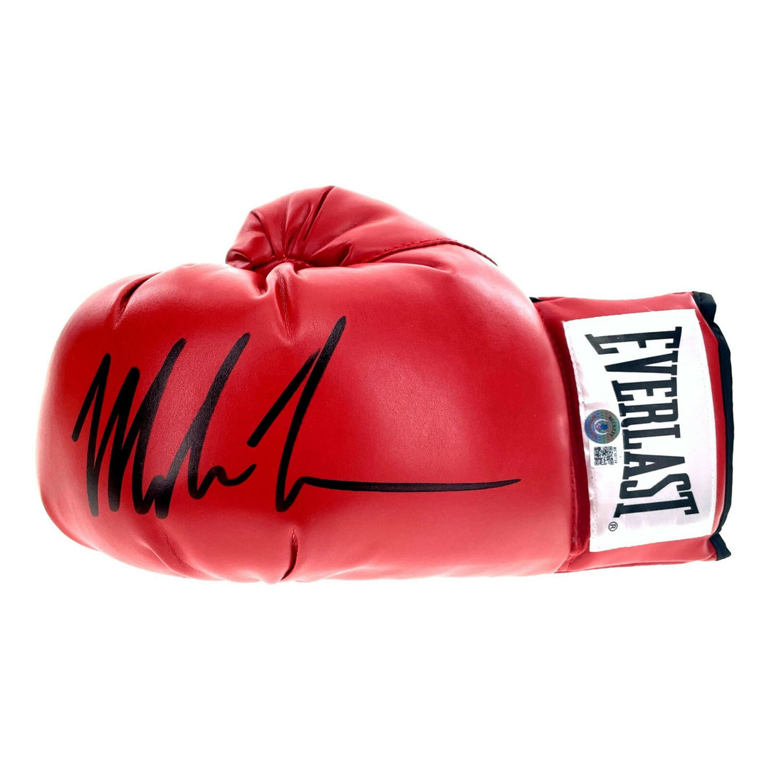 Mike Tyson Autographed Red Everlast Boxing Glove Beckett BAS COA Signed Iron