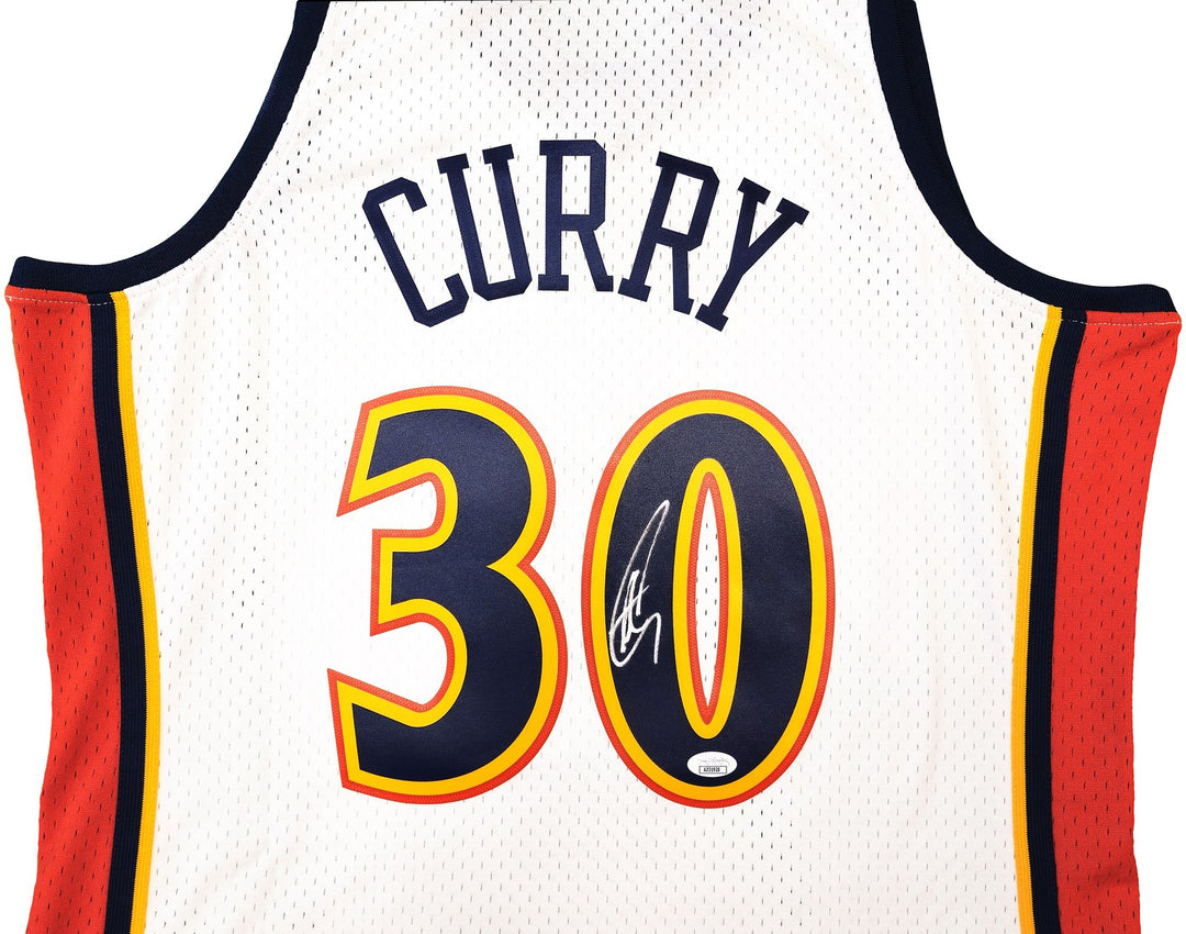 Warriors Stephen Curry Auto White Mitchell Ness 09 Swingman Rookie Jersey L JSA