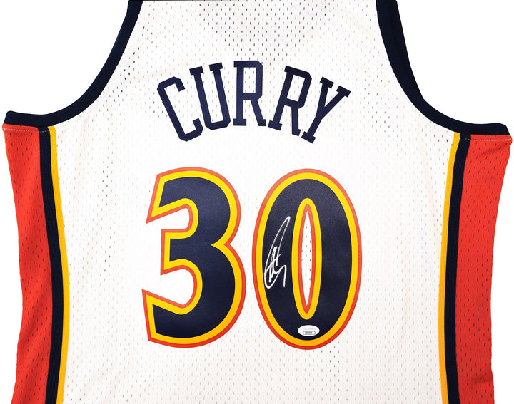 Warriors Stephen Curry Auto White Mitchell Ness 09 Swingman Rookie Jersey L JSA