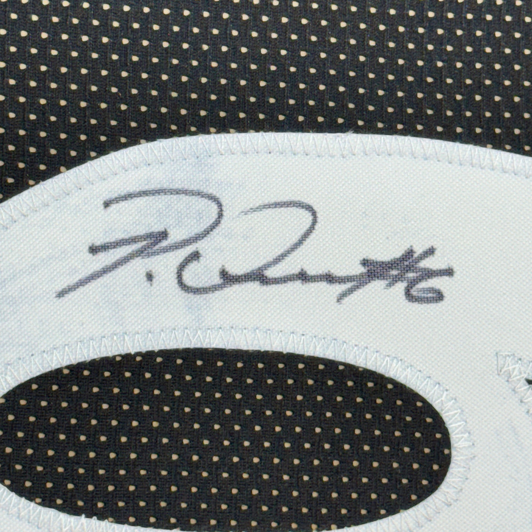 Framed Autographed/Signed Patrick Queen 35x39 Pittsburgh Black Jersey JSA COA