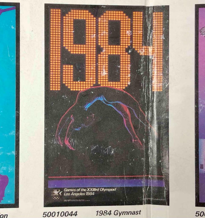original 1984 Los Angeles LA Olympic Games 22x34 Gymnastics Olympiad poster New