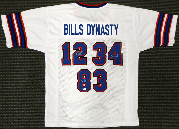 Buffalo Bills Greats Auto White Jersey 3 Sig Jim Kelly Thurman Thomas Andre Reed